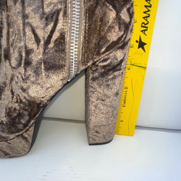 New! GIANNI BINI Didier Velvet Platform Block Heel Booties Size 6 Brown No tag - Picture 9 of 10